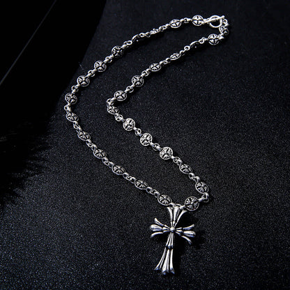Electroplated Silver Grand Sword Pendant Cross Pendant