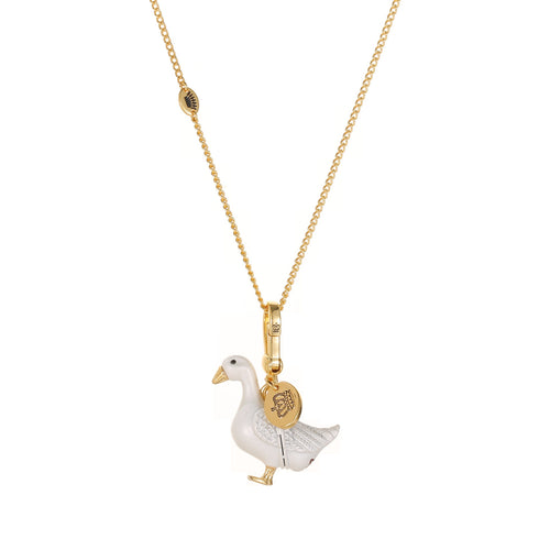 Accessory temperament enamel glaze color glaze print gray swan can be opened gold egg pendant pendant pendant