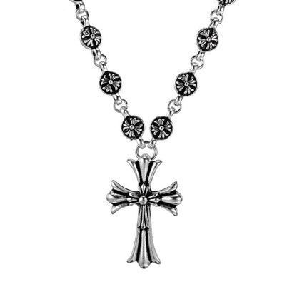 Electroplated Silver Grand Sword Pendant Cross Pendant