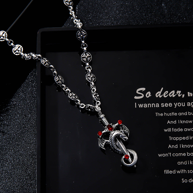 Electroplated Silver Grand Sword Pendant Cross Pendant