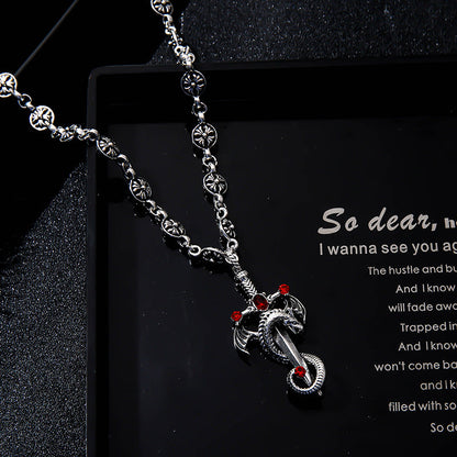 Electroplated Silver Grand Sword Pendant Cross Pendant