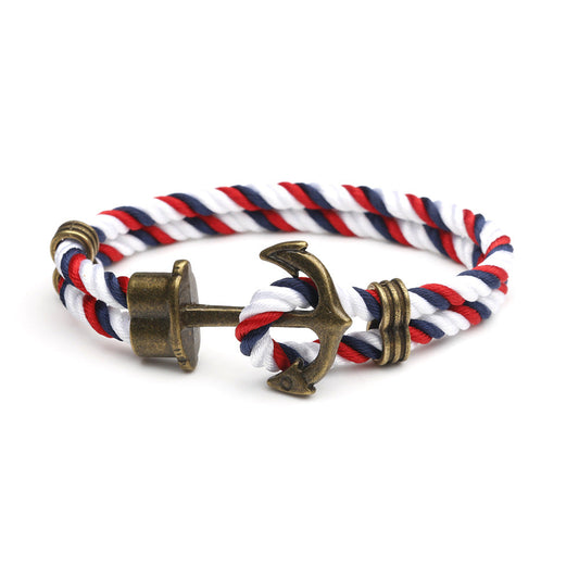 Nautical Anchor Bracelet European and American Street Fashion Handmade Original Unisex Couple Rope Trendy Men's Personality Jewelry